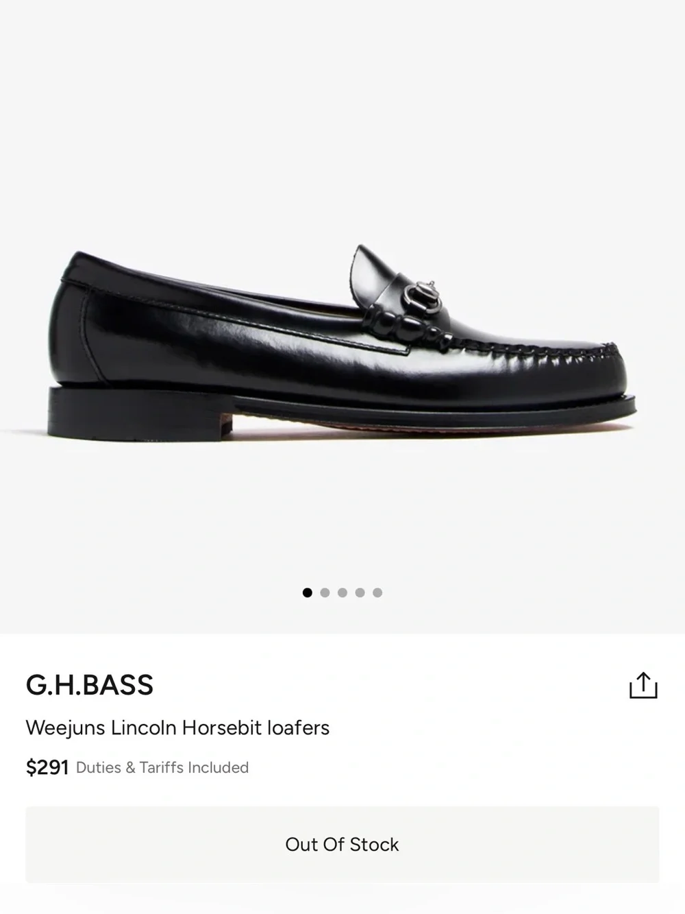 NEW G.H.Bass Mens Easy Weejun Lincoln Leather Horsebit Loafers Size 10.5